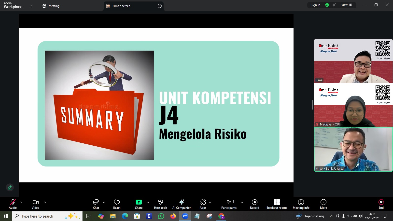 Pelatihan Risk Management Jenjang 4 Bersama Bank Jakarta